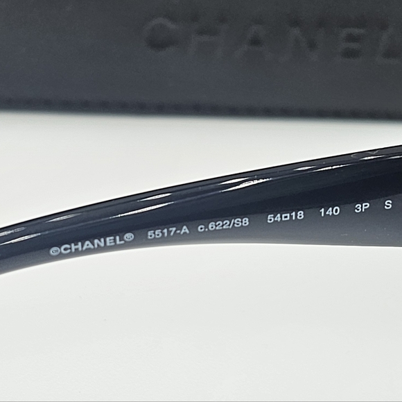 CHANEL 5517A 622 S8 BLACK SUNGLASSES HIDDEN MIRROR Polarized - Picture 9 of 16